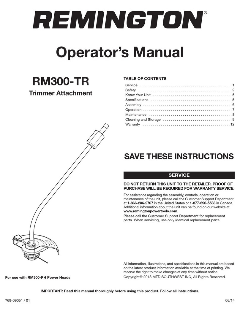 Remington RM300-TR Operator's manual