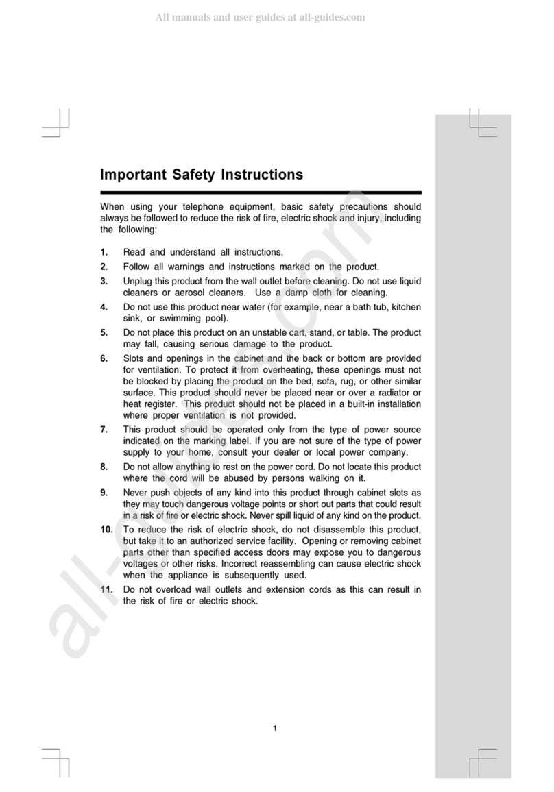 V-tech T2451 - 2.4 GHz Analog Cordless Phone User manual