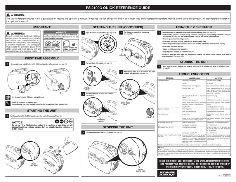 Power Stroke PSi2100G User manual
