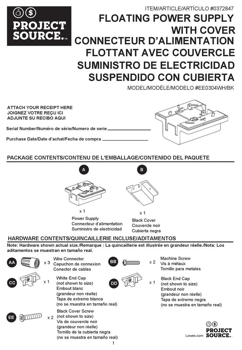 Project Source E0304WH installation instructions
