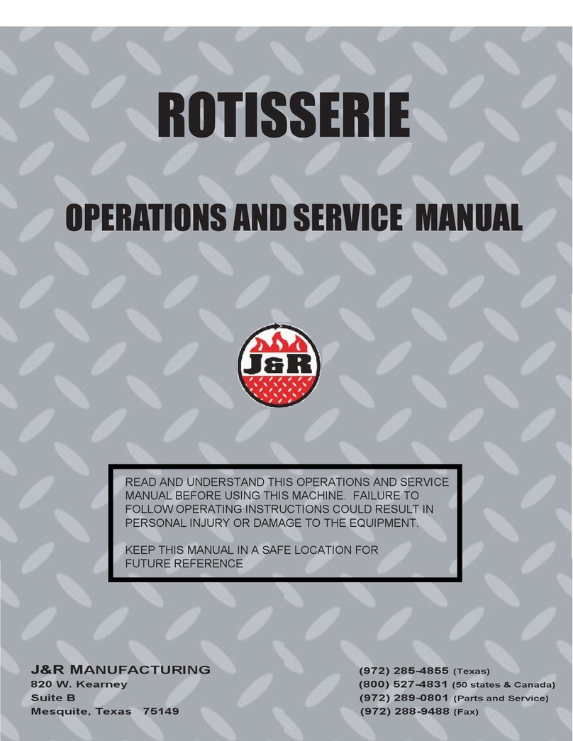 J&R MANUFACTURING ROTISSERIE Operation and service manual