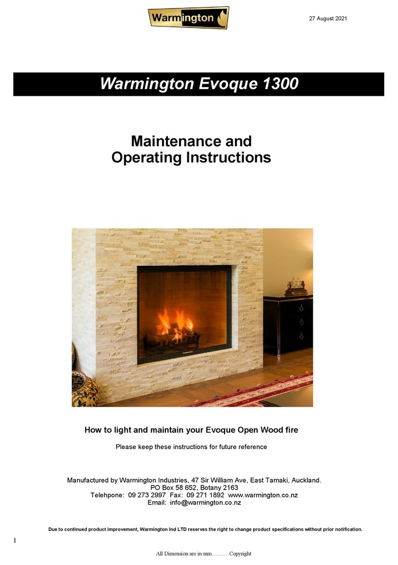 Warmington Evoque 1300 Maintenance and operating instructions Warmington Evoque 1300 Maintenance and operating instructions