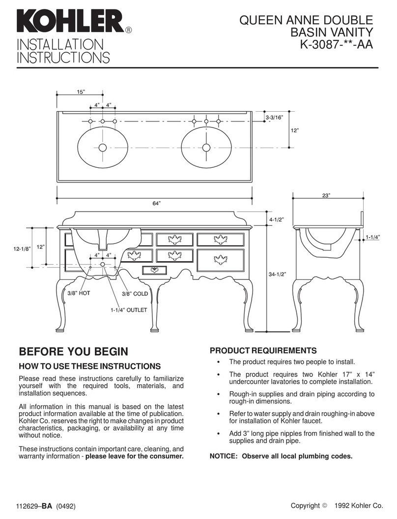 Kohler K-3087 AA Series User manual
