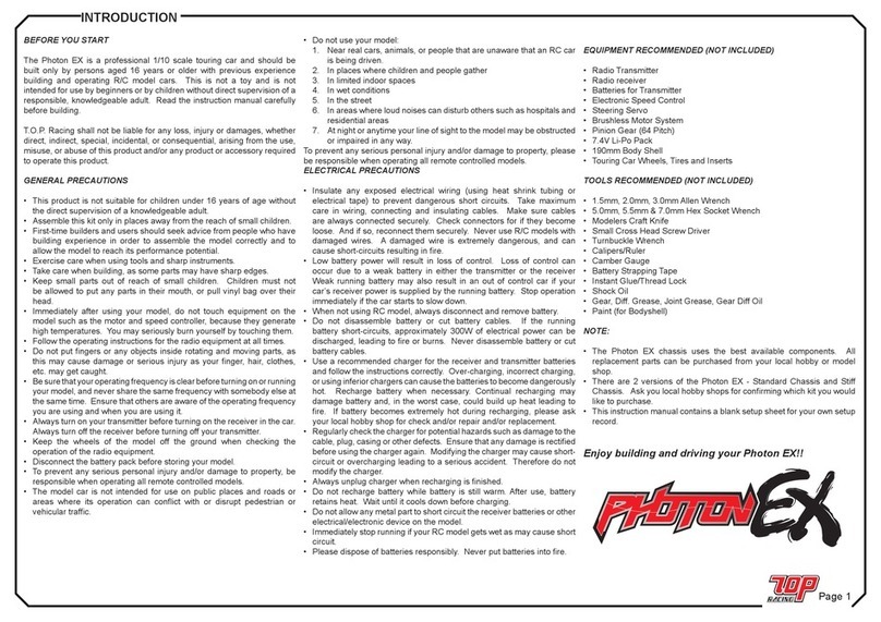TOP racing Photon EX Assembly manual