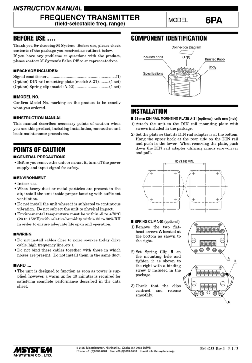 M-system 6PA User manual M-system 6PA User manual