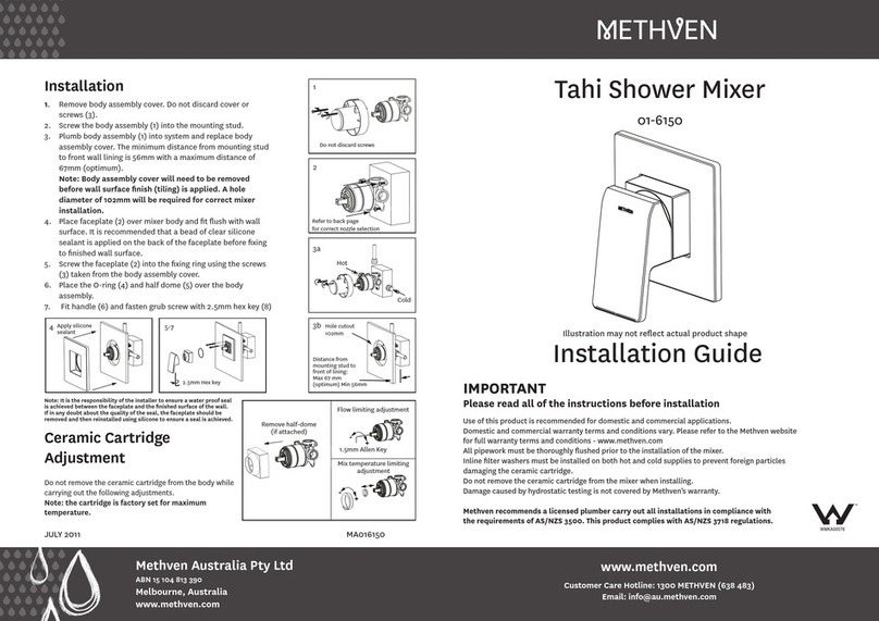 METHVEN Tahi 01-6150 installation guide