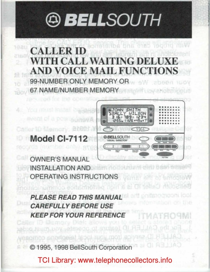 BellSouth Cl-7112 Owner's manual installation and operating instructions BellSouth Cl-7112 Owner's manual installation and operating instructions