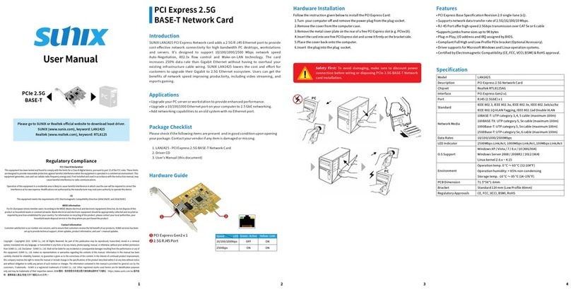Sunix LAN1425 user manual