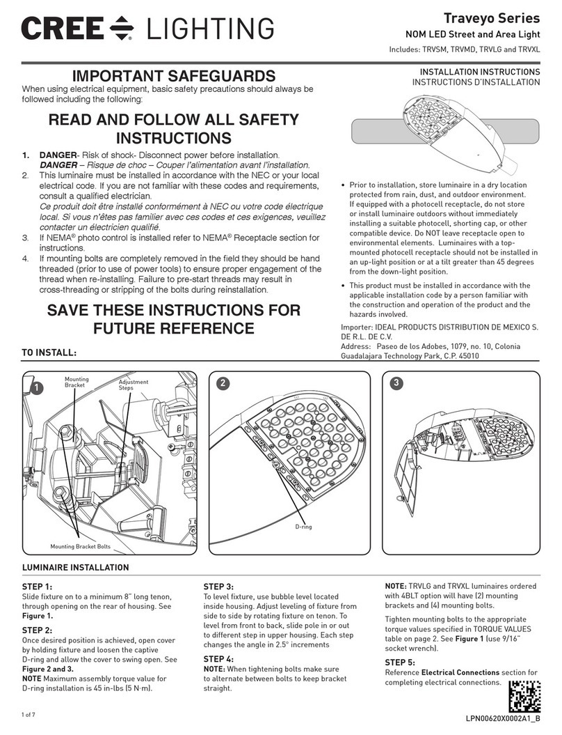 CREE LIGHTING Traveyo Series installation instructions