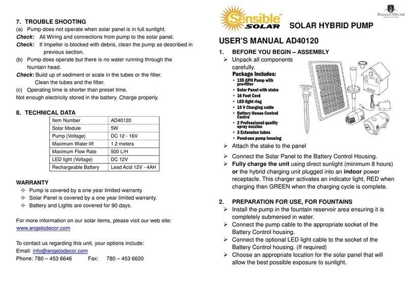 Angelo Decor Sensible Solar AD40120 user manual