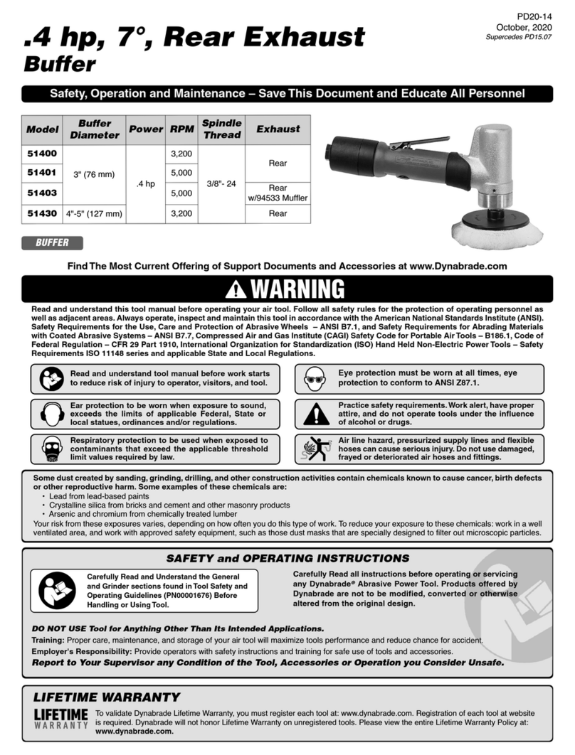 Dynabrade 51400 Safety, operation and maintenance