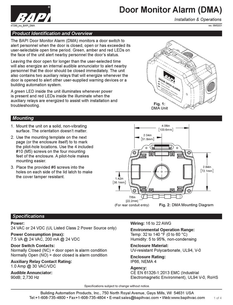 BAPI Door Monitor Alarm installation & operations