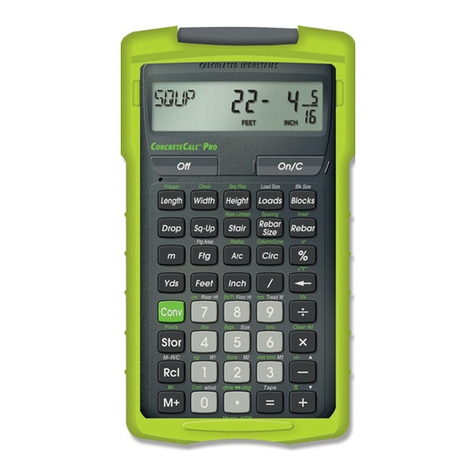 Calculated Industries Construction Master ConcreteCalc Pro 4225 Pocket reference guide