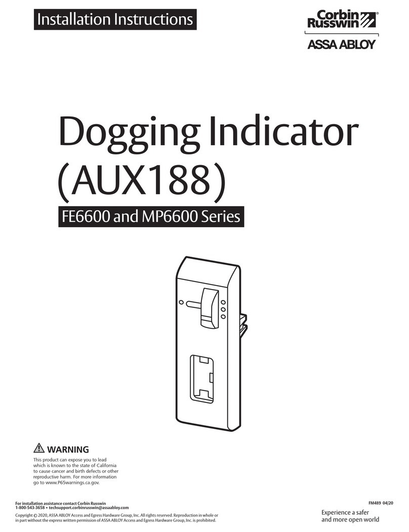 Assa Abloy Corbin Russwin AUX188 installation instructions