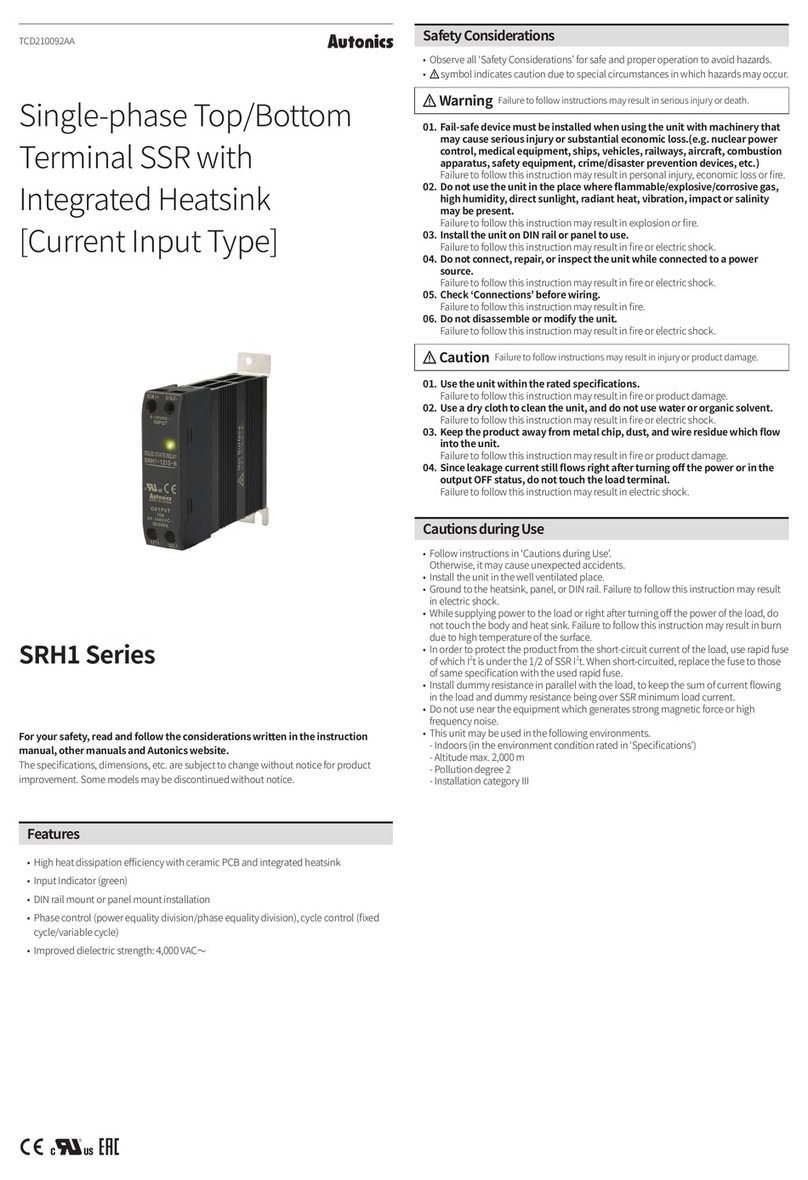 Autonics SRH1 Series quick start guide