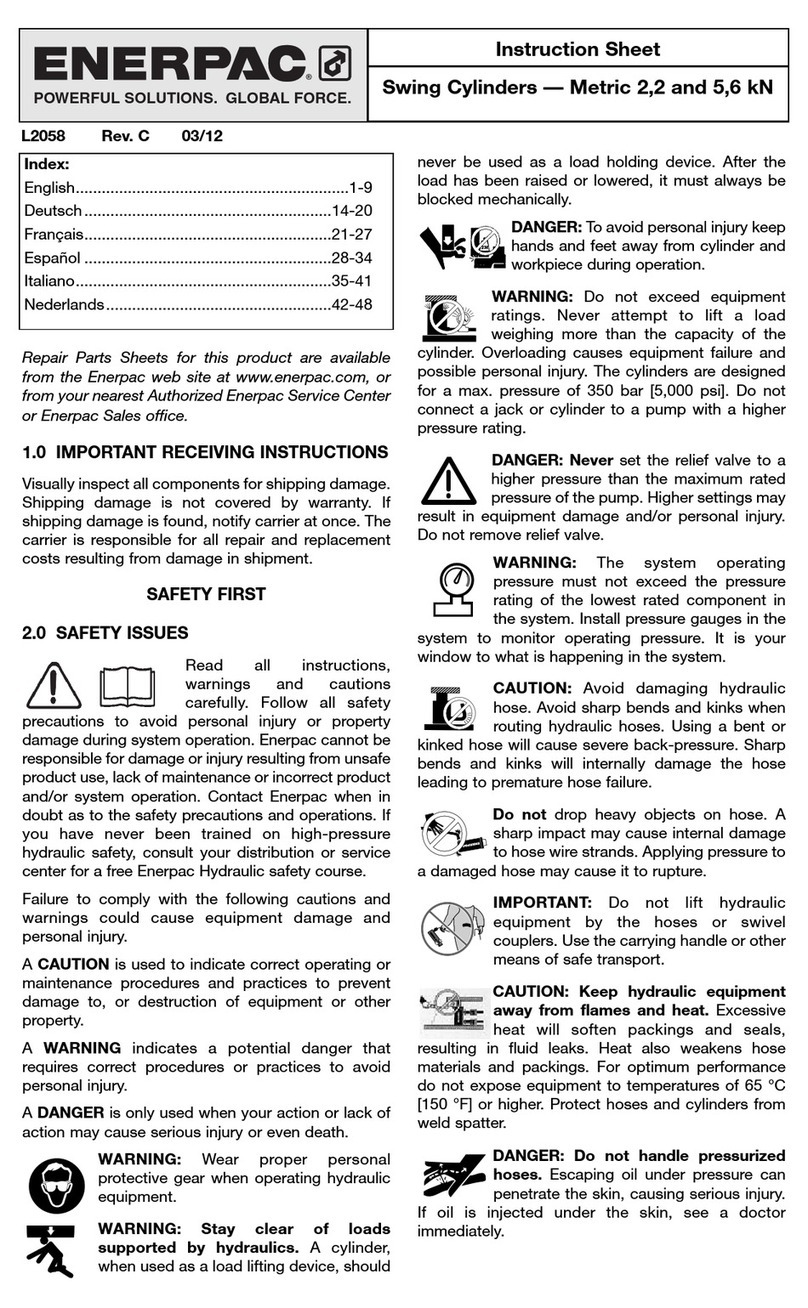 Enerpac L2058 instruction sheet