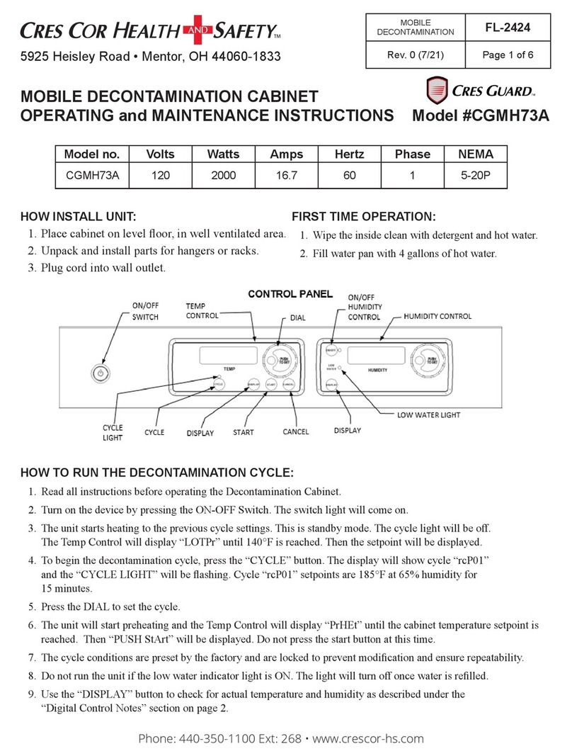 Cres Cor CGMH73A Operating and maintenance instructions