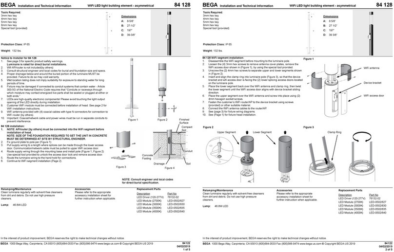 BEGA 84 128 Installation and technical information