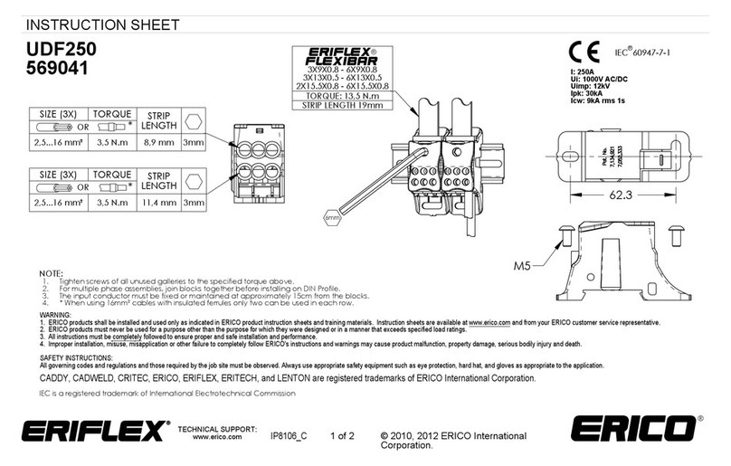 ERICO ERIFLEX UDF250 instruction sheet