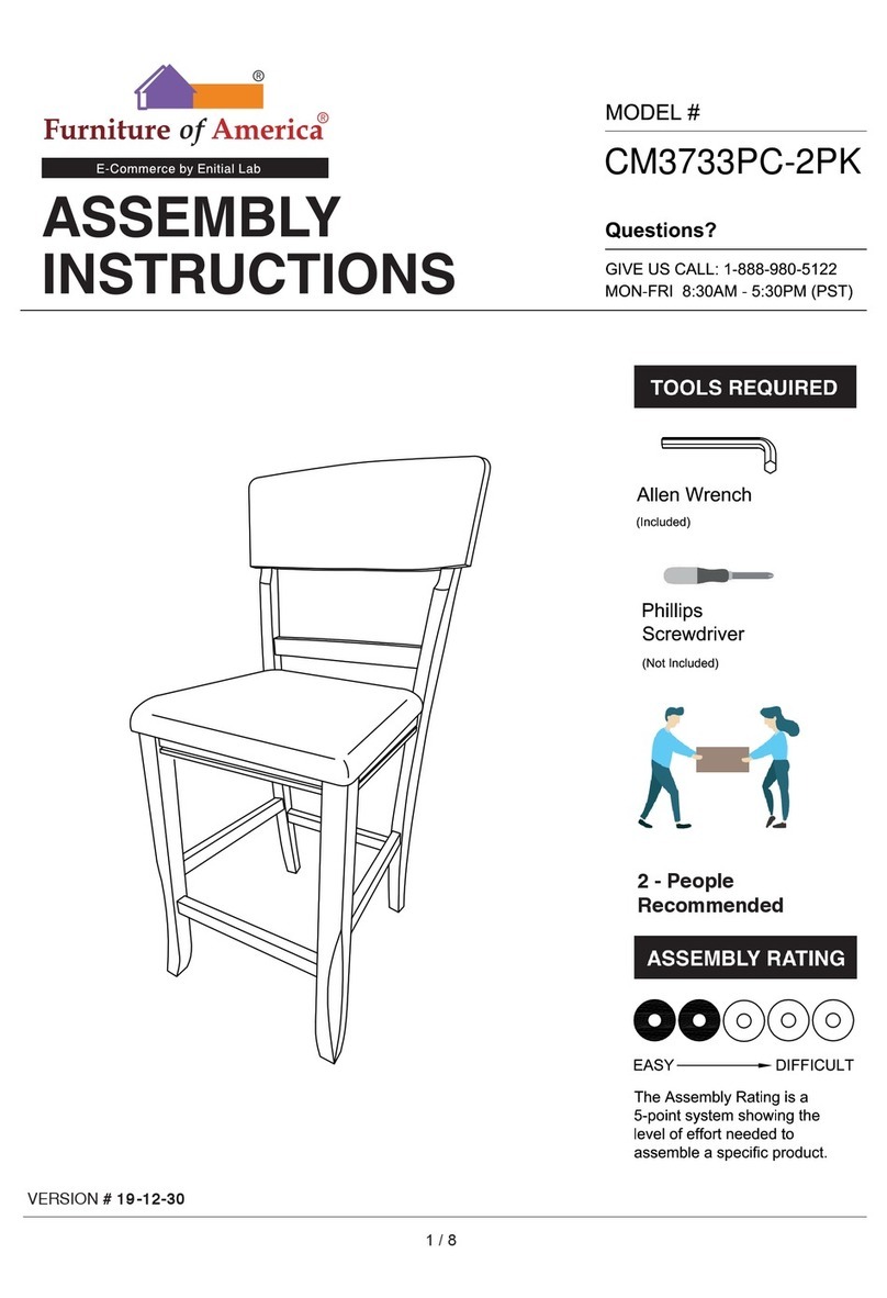 Furniture of America CM3733PC-2PK Assembly instructions