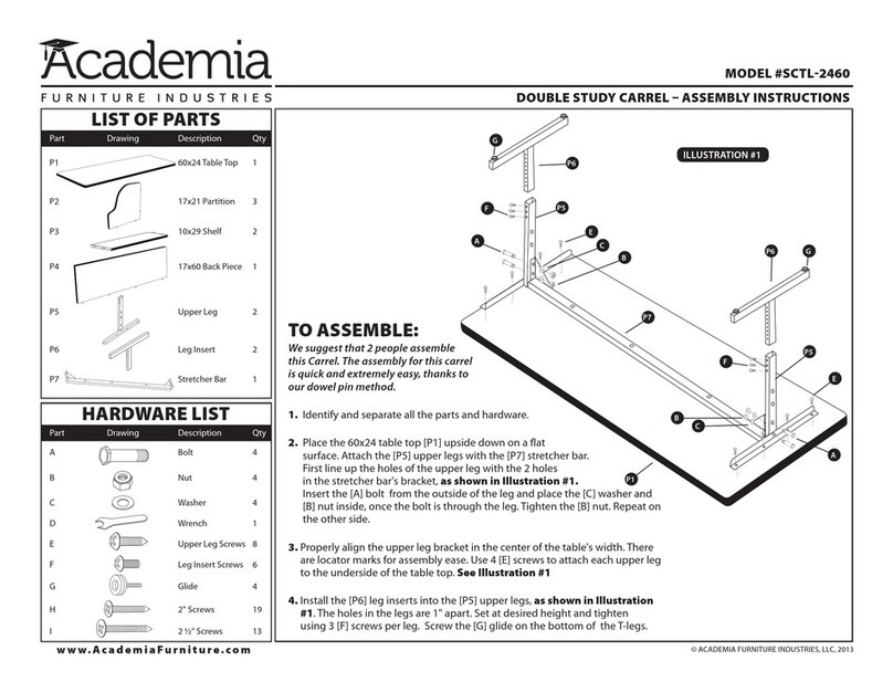 Academia Furniture SCTL-2460 Assembly instructions Academia Furniture SCTL-2460 Assembly instructions