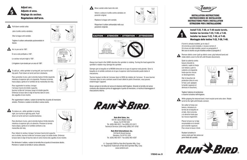 Rain Bird T-Bird T-22 installation instructions
