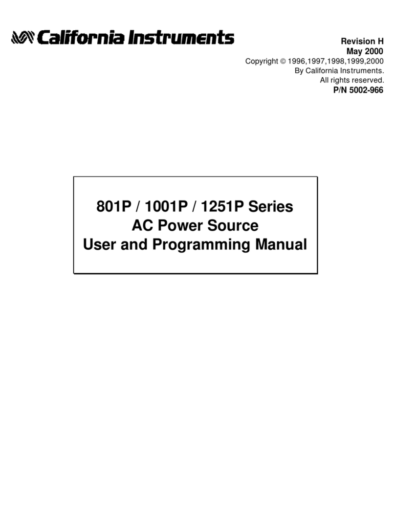 California Instruments 801P Series Owner's manual