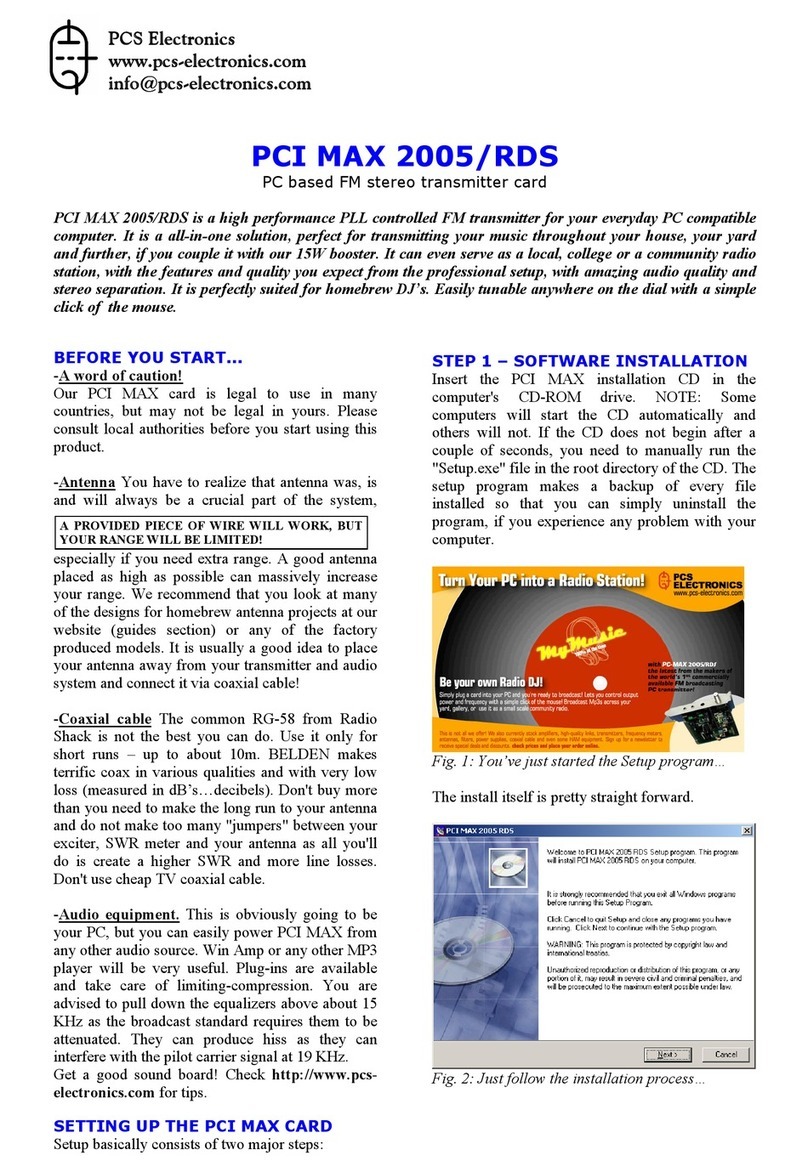 PCS Electronics PCI MAX 2005/RDS manual