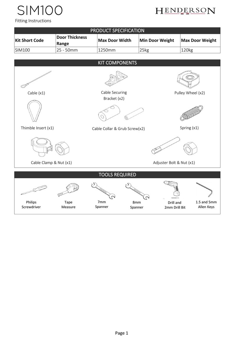 Henderson SIM100 Fitting instructions