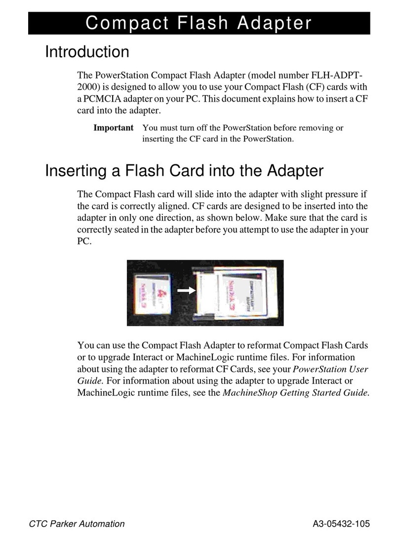 CTC Parker Automation FLH-ADPT2000 quick start guide