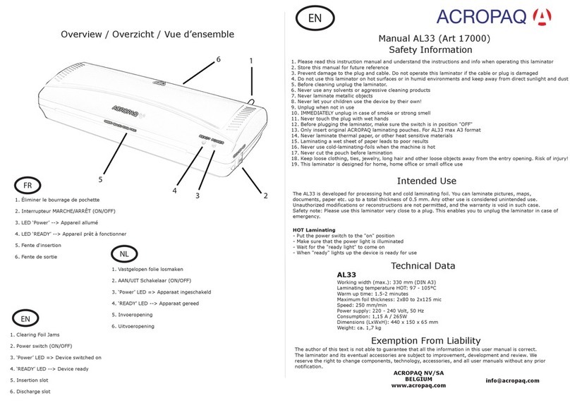 acropaq AL33 User manual