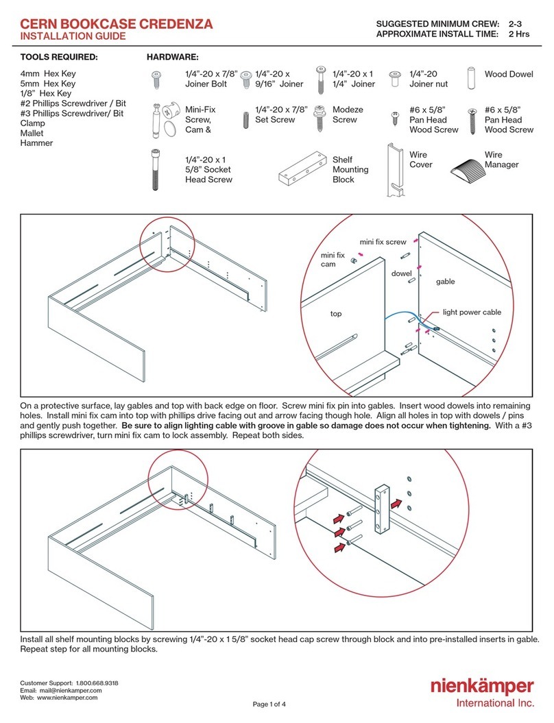 Nienkamper CERN BOOKCASE CREDENZA User manual Nienkamper CERN BOOKCASE CREDENZA User manual