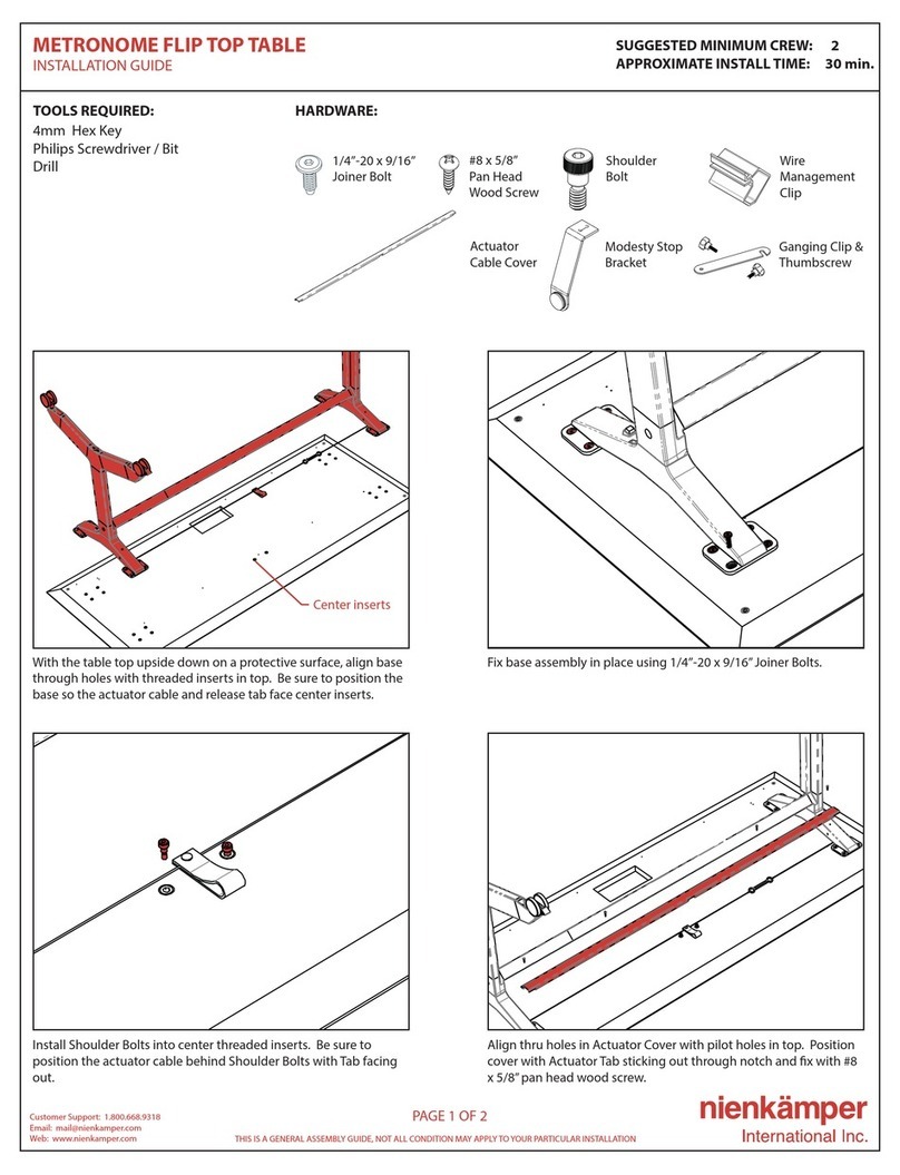 Nienkamper METRONOME FLIP TOP User manual Nienkamper METRONOME FLIP TOP User manual