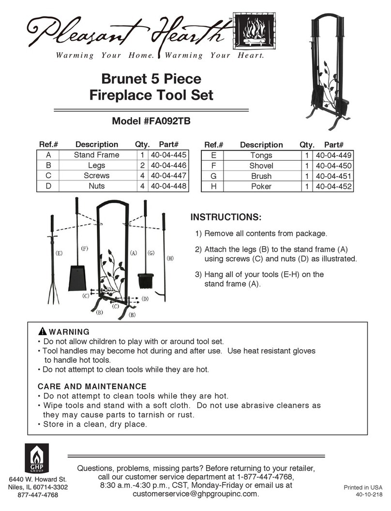 pleasant hearth Brunet FA092TB quick start guide