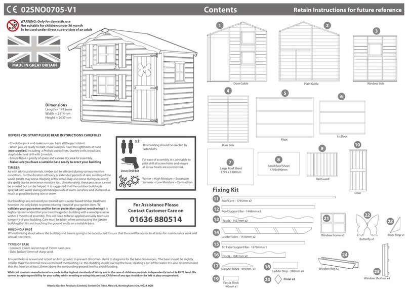 Mercia Garden Products 02SNO0705-V1 User manual