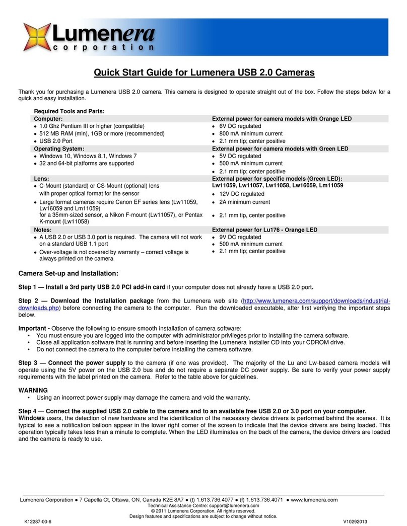Lumenera USB 2.0 quick start guide