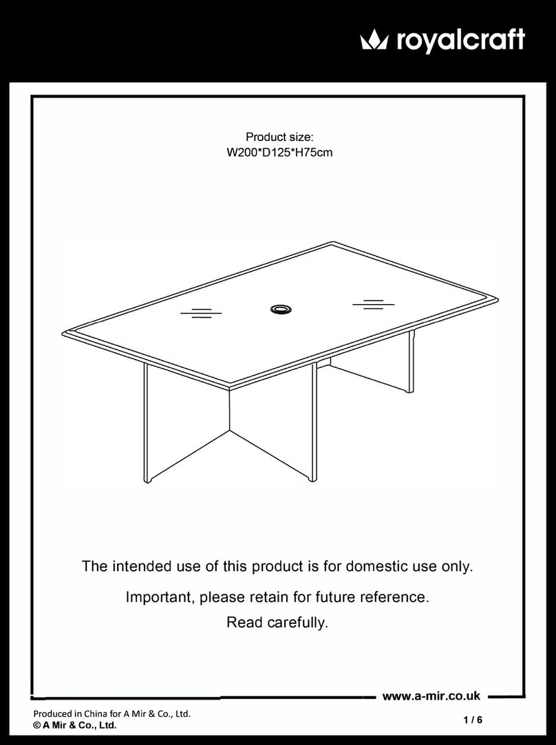 Royalcraft Deluxe Rectangular Cube Table User manual