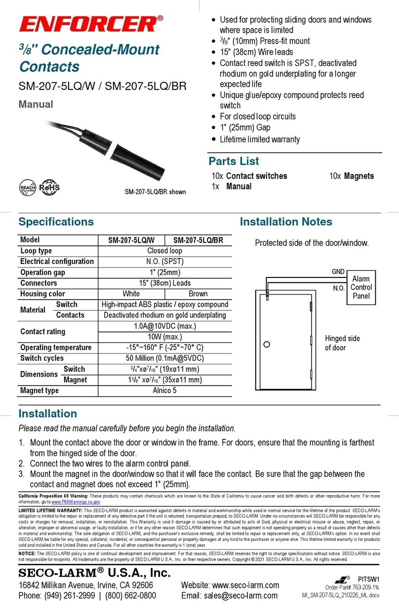 SECO-LARM ENFORCER SM-207-5LQ/W quick start guide SECO-LARM ENFORCER SM-207-5LQ/W quick start guide