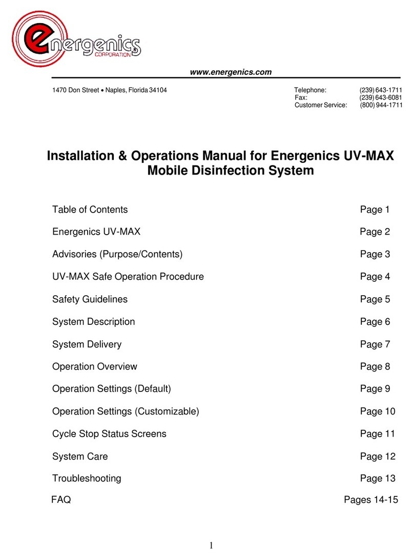 Energenics UV-MAX Installation & operation manual