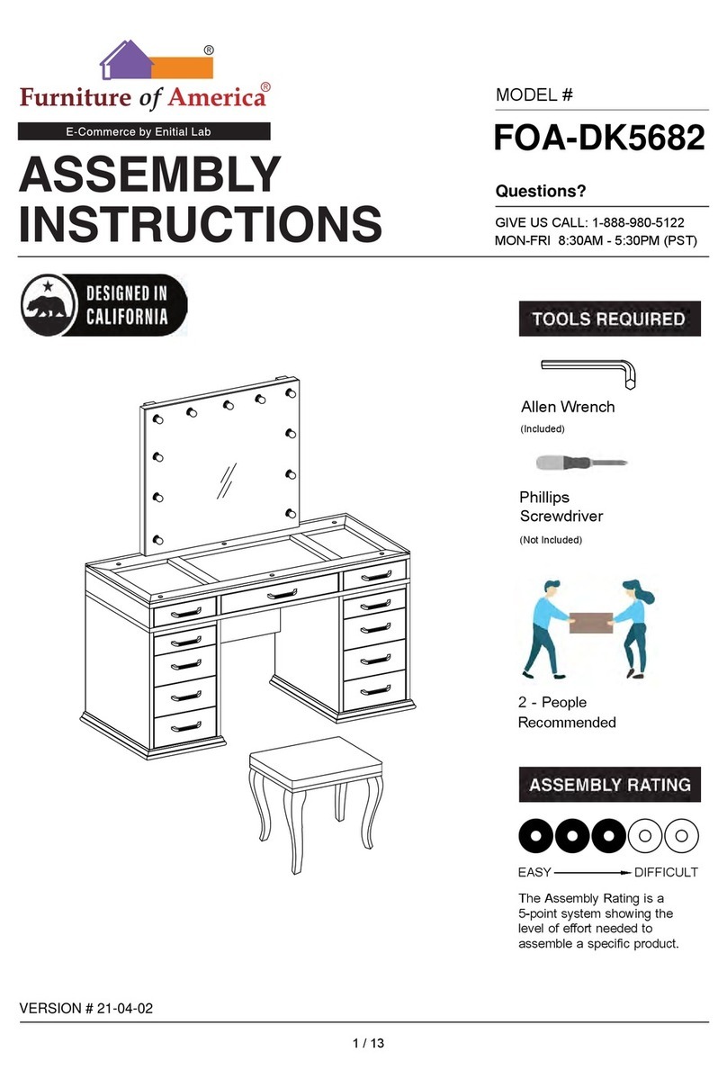 Furniture of America FOA-DK5682 Assembly instructions Furniture of America FOA-DK5682 Assembly instructions