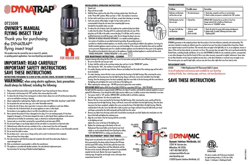 DynaTrap DT250IN owner's manual