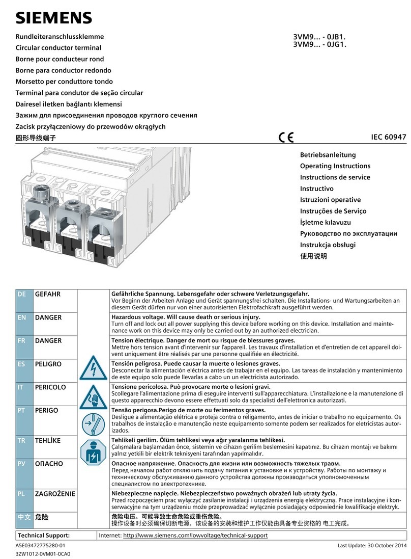Siemens 3VM9 0JB1 Series User manual
