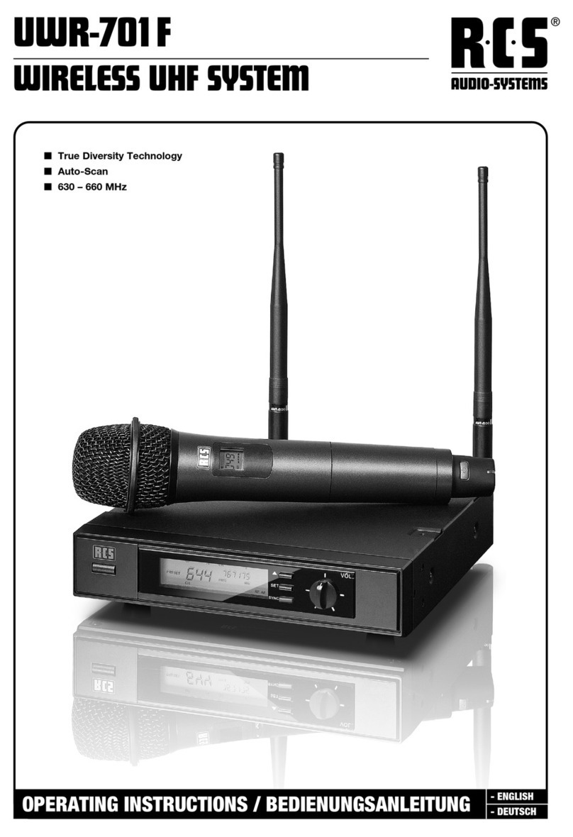 RCS UWR-701 F operating instructions