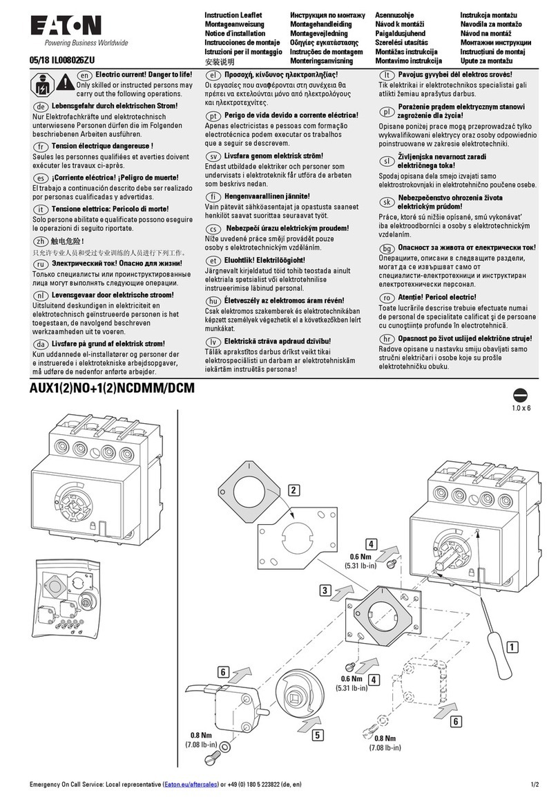 Eaton AUX1NO+1NCDMM Instruction leaflet