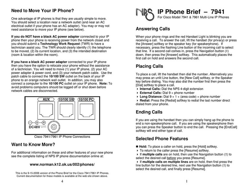 Cisco DATAVOX 7941 Reference guide