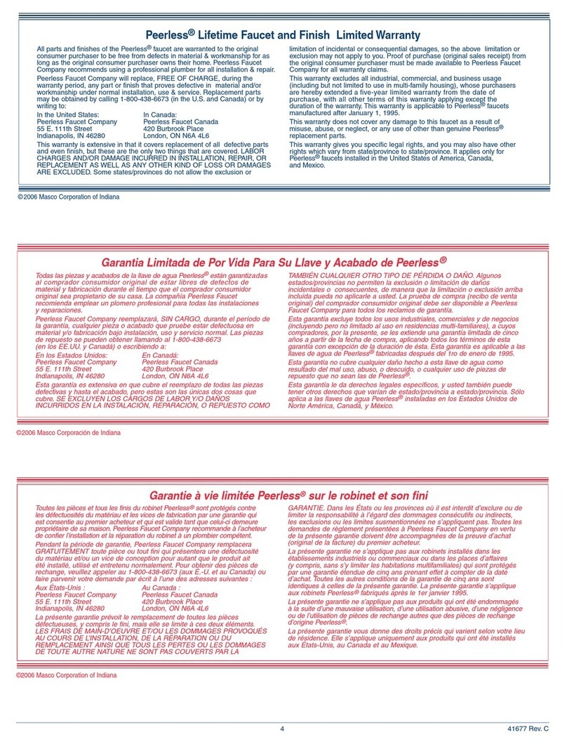 PEERLESS P99305 User manual