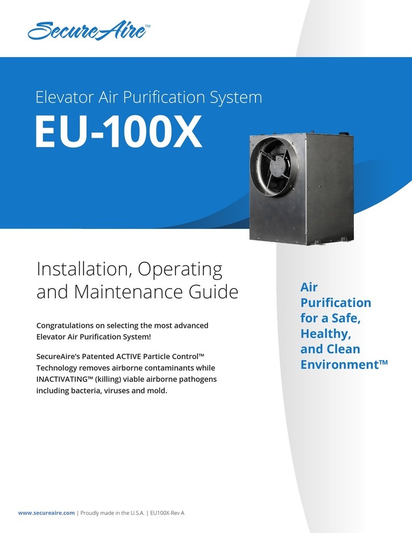 SecureAire EU-100X Installation, operating and maintenance guide