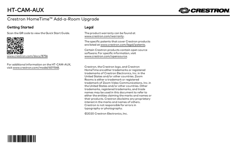 Crestron HomeTime HT-CAM-AUX Quick start guide