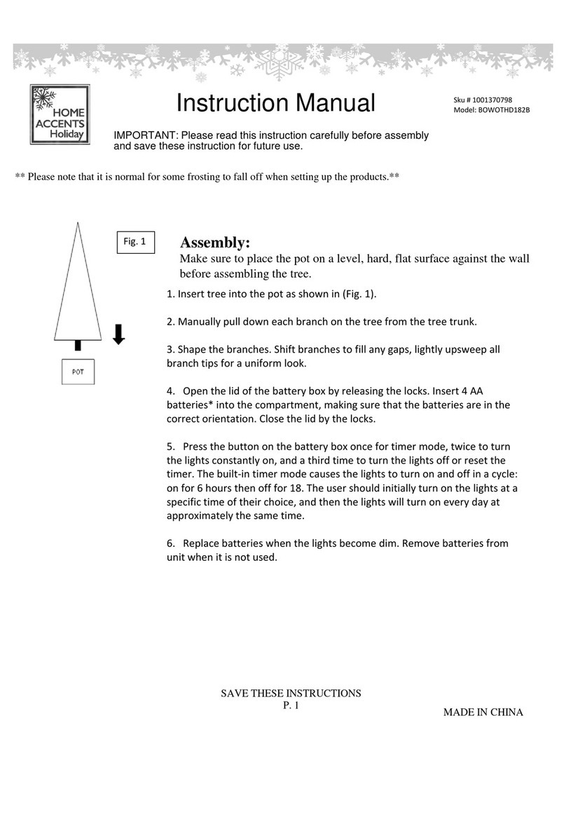 Home Accents Holiday BOWOTHD182B instruction manual