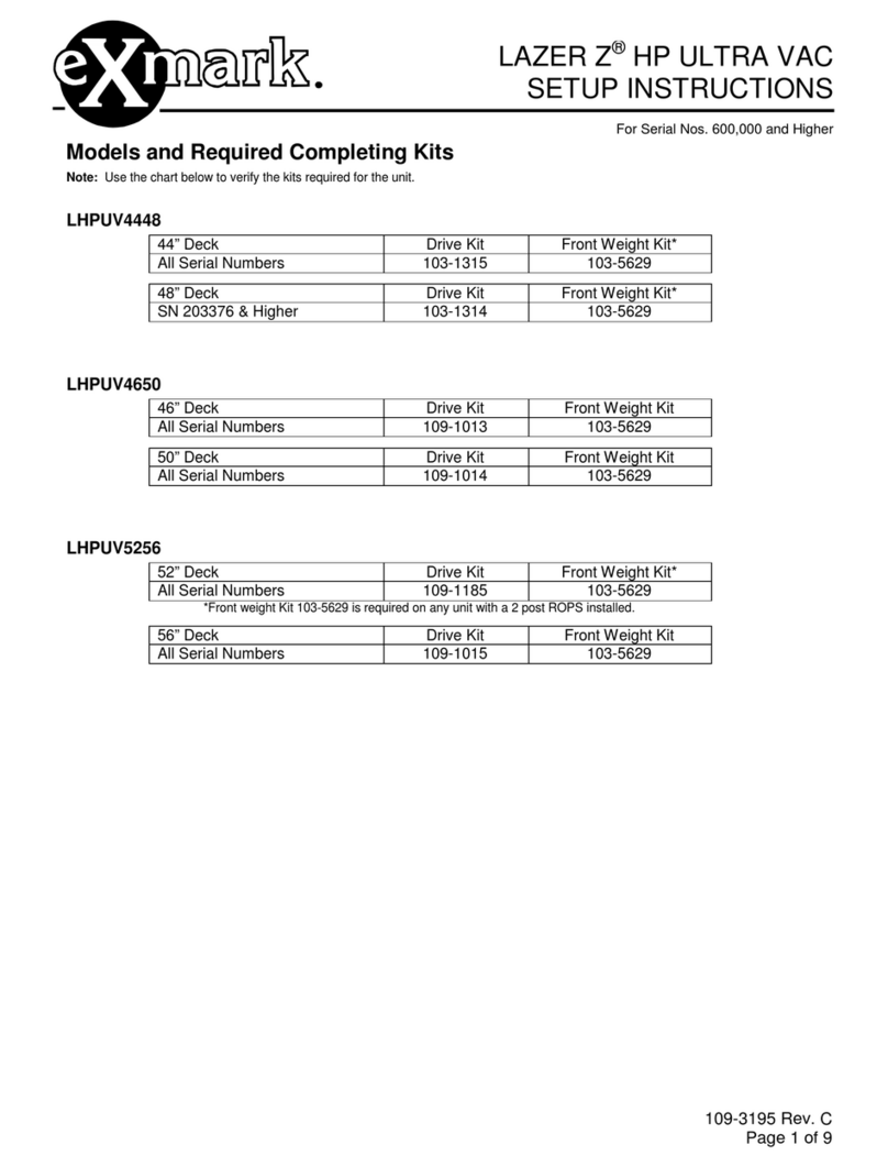 Exmark ULTRA VAC LAZER Z LHPUV4448 Setup instructions